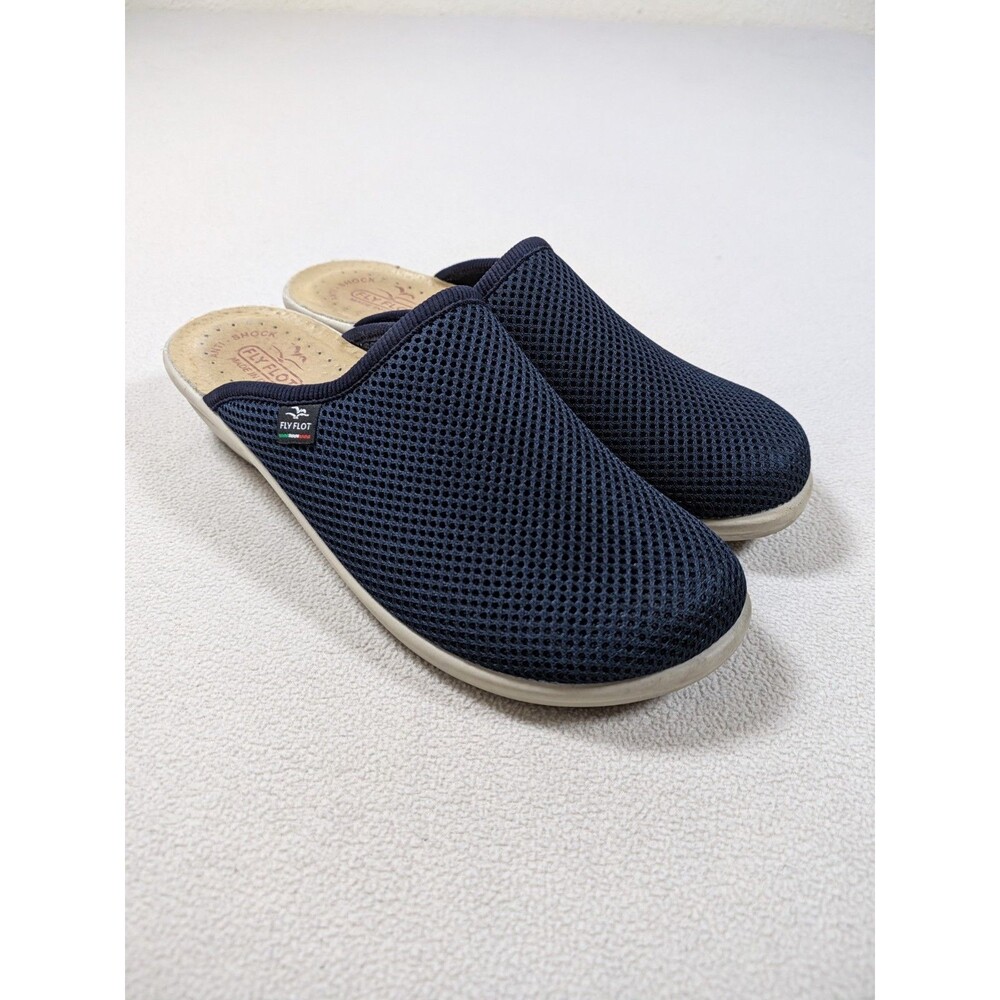 Fly Flot Mules Mesh Clogs Navy Anti Shock Anatomic Slip On Shoe Womens 40 9